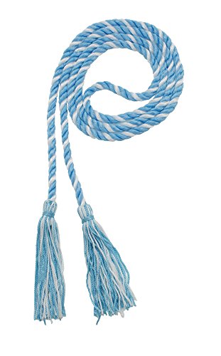 Image of Graduation Honor Cord - LT Blue /White - Every School Color Available - Made in USA