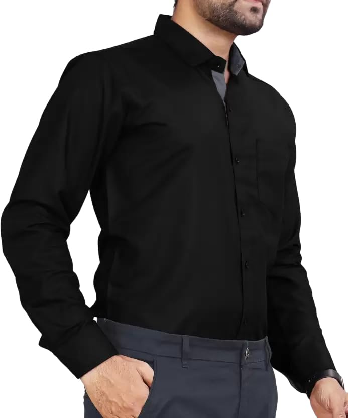 Image of Tee Projekt Premium Plain Cotton Shirt for Men | Cotton Shirt | Casual Shirt | Solid Shirt | Full Sleeves | Formal Shirt
