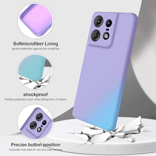 Image of DIZORO Microfiber Candy Case Compatible for Motorola Edge 50 Pro 5g Smooth Touch Cushion Liquid Soft Silicone Gel Rubber Phone Cases Non-Slip Full Body Protective Shockproof Back Cover (Purple)