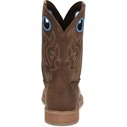 Justin Boots Mens All Around 11in Top Steel Square Toe Work Boot Brown4