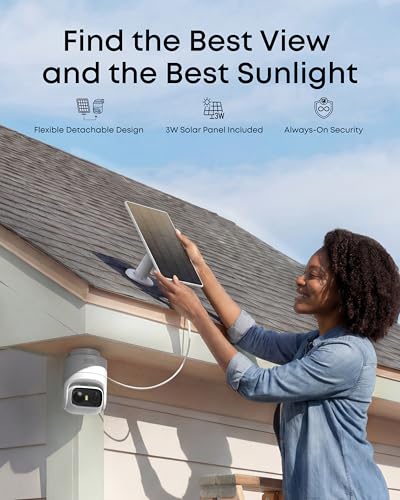 Image of eufy Security eufyCam C37, Wireless Outdoor Security Camera, 360 Pan & Tilt AI Tracking, 2K Solar Camera, Human /Pet /Vehicle Detection, Flexible Solar Panel, Color Night Vision, No Monthly Fee