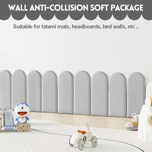 Paneles de pared 3D anticolisión: protección infantil acolchada y autoadhesiva gris 8