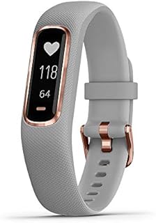 Garmin vivosmart 4, Activity and Fitness Tracker w/ Pulse Ox and Heart Rate Monitor, Rose Gold with Gray Band