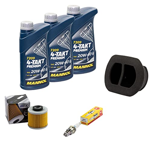 Wartungspaket Öl 3L + Luftfilter + Ölfilter + Zündkerze für Yamaha SR 500 SP SR500 SP 48T Baujahr 1984-1999