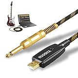 rocksmith kabel xbox one Plug & Play: USB-Schnittstellenstecker auf 6,35 mm 1/4 Zoll E-Gitarren-Konverterkabel wurde entwickelt, um das Gitarrensignal an den Computer zu übertragen; Stromversorgung über USB-Schnittstelle, mit LED-Anzeige; ermöglicht es Ihnen, die schönen Melodien Ihrer Gitarre aufzunehmen, das Klangsignal in den Computer zu übertragen und diese Musiknoten zu bearbeiten, um Ihre Bedürfnisse zu erfüllen.