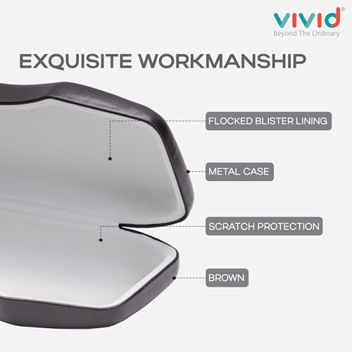 Image of VIVID Vision Unisex Adult Eyewear Specs Case Cover | Screw Driver | Free Cloth | Protect Eye Glasses | Chashma Dibbi | Spectacle Box | HINGE-SPRING | Metal | 3 IN 1