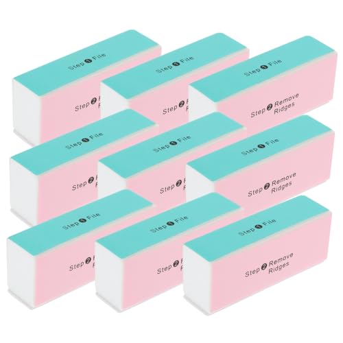 GOOHOCHY 10 piezas Limas de Uñas Cuadradas EVA Multifuncionales Herramientas de Manicura para Mujeres Portátiles y Fáciles de Usar para Cuidado Profesional y Casa