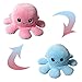 Poulpe Peluche Reversible,Pieuvre Peluche Double Face,Peluche Poulpe Humeur,Mini Peluches Mignonnes,Jouets en Peluche pour Enfants Garçon Fille Friends (Rose Clair-Bleu Clair)
