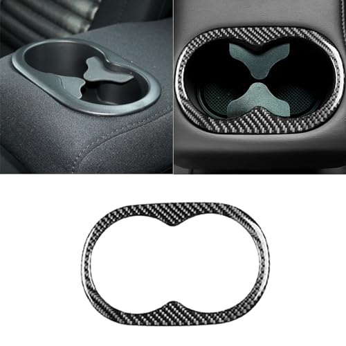 Portavasos trasero decoración carbono para Dodge Challenger miniatura 1