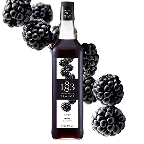 Image of 1883 Blackberry Syrup for Drinks, Made in France, 1 Liter Plastic Bottle