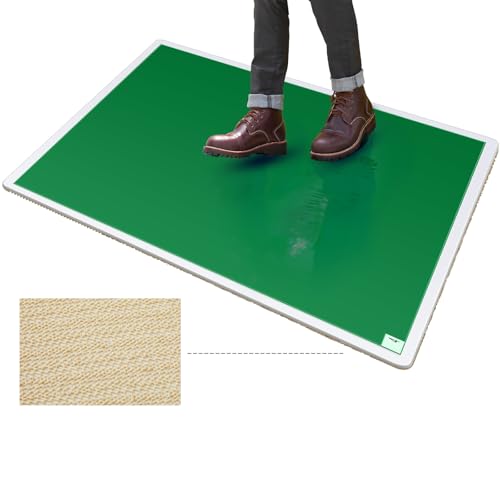 Image of Nuanchu Adhesive Mat Pad Include 1 Sticky Non Slip Base Pad 2 Tacky Dust Mats Construction of 30 Sheets (60 Sheets Total) for Clean Room Science Lab Matting Laboratory Hospital (Green,24x36 Inches)