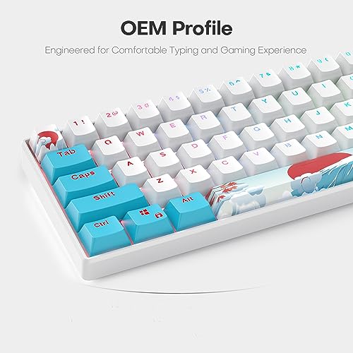 Image of PBT Double Shot 104 Keys Keycaps, OEM Profile Custom Keycaps Set for 61 /87 /104 MX Switches Mechanical Keyboard(Sea)
