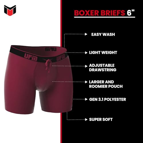 UFM Men’s Viscose Boxer Brief, Patented Adjustable Support Pouch Underwear for Men 2 PACK2