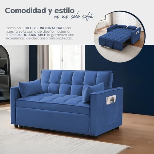 Catálogo de Sofa Cama Azul los más solicitados. 3 Imagen adicional