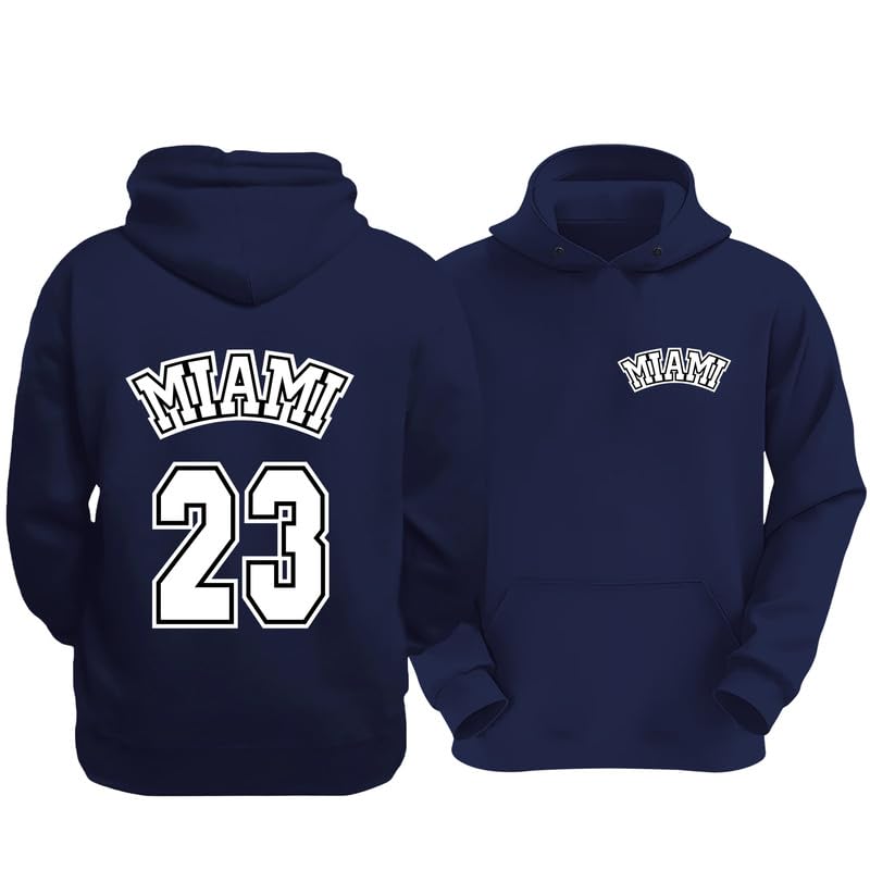 Image of Unisex Miami 23 Design Printed Hooded Sweatshirt