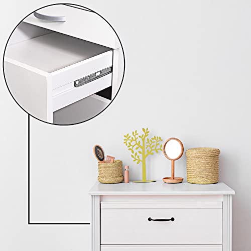 Neuhall Schubladenschienen 27mm Länge: 278mm (2 Stück) Stahl Schienen für Schubladen Teilauszug Schubladenauszug Kugelauszug Schubladen Schienensystem Auszugschienen inkl. Schraubenset