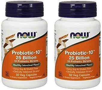 Now Probiotic-10 25 Billion, 50 Count (Pack of 2)