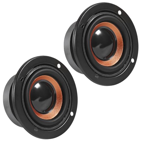 DWEII 2-Pack 2-Inch 4 Ohm 5W Speakers, 63mm Audio Round Bass Speakers, DIY Home Amplifier Subwoofers, Coaxial Connector, No Power, Paper Body, Portable and Audio Interface Boxes