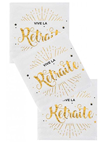 SANTEX 5649-1, Sachet de 20 serviettes Vive la retraite