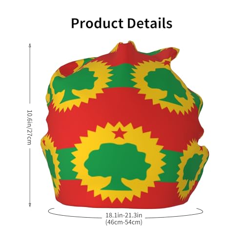 Flag of The Oromo Children Hip Hop Knitted Hat Kids Elastic Leisure Knit Cap Warm Sleep Beanies Black2
