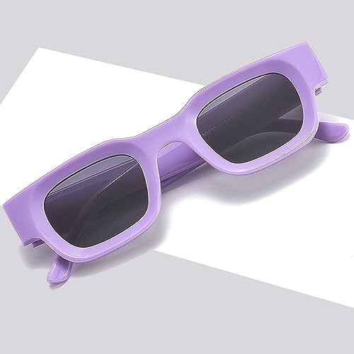 Image of EYLRIM Thick Square Frame Sunglasses for Women Men Chunky Rectangle Polarized Sunglasses UV400 Protection