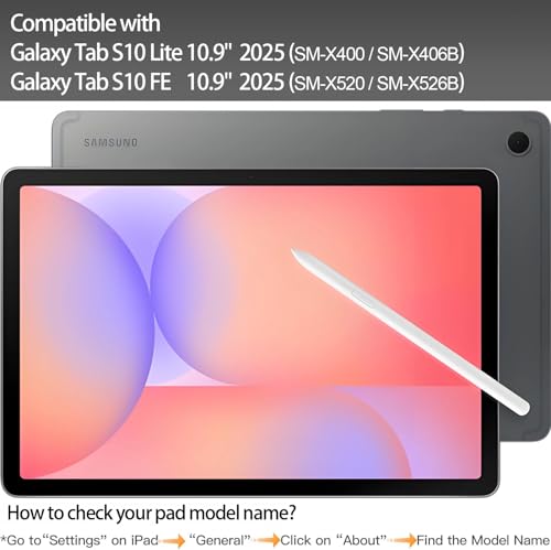 Image of for Samsung Galaxy Tab S10 FE | S10 Lite Keyboard Case 10.9 inch, S Pen Holder, 7 Color Backlit Keyboard with Trackpad, Detachable Cover with Adjustable Viewing Angle Stand for Tablet S9 FE | S9