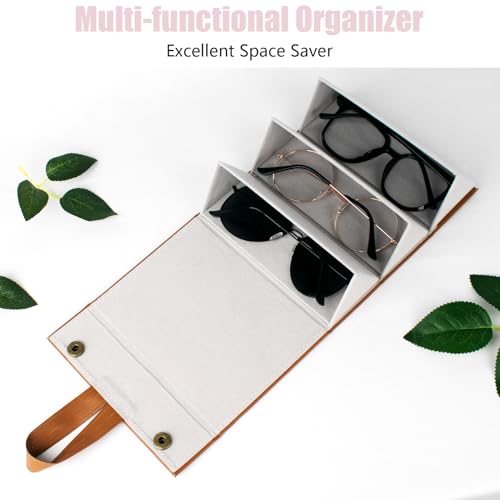 Image of Sunglasses Travel Case,Foldable Eyeglasses Case, Portable Multiple Glasses Case for Women Men Girls