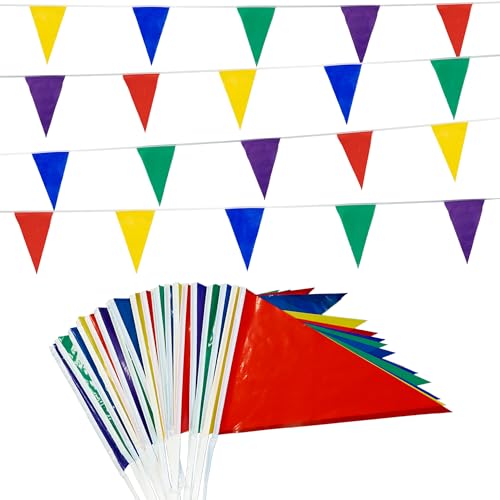 Wimpelkette Outdoor Bunt 4 Stück - 40M Große Wimpel Geburtstag Girlande...