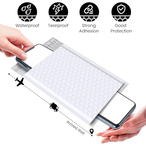 Image of Fuxury Bubble Mailers 4x8 inch White Padded Envelopes 1000Pack Strong Adhesion Thick Padded Mailers for Small Business Mailing Small Items,Jewelry,Makeup