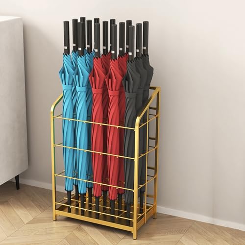 Platzsparender Eckschirm-Halter-Stand-stärmer Eisen-vertikatischer Rack für Home Office-Eingangs-Organize-feuchte trockene Regenschirme Kompaktes Design schwarz 25,5x23,5x62cm
