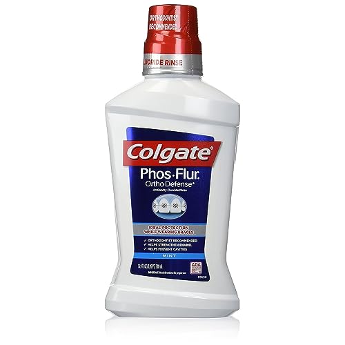 Colgate Phos-Flur Anti-Cavity Fluoride Rinse Mint 16 oz (Pack of 3)