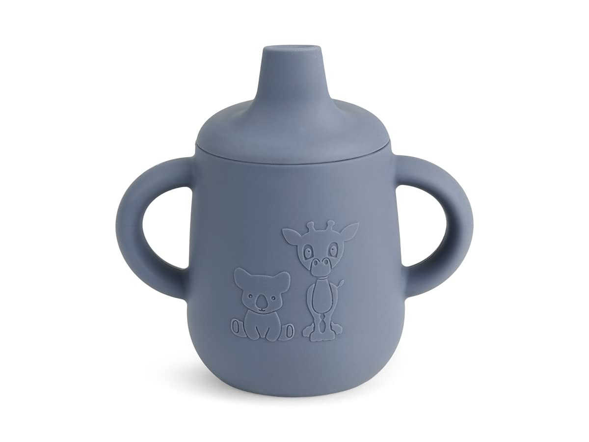 Nuuroo Bering Sea Aiko Silicone Cup With Sippy Lid – 140 Ml Lfgb Food-Grade Silicone Training Cup With Handles, Dishwasher & Microwave Safe, Designed In Denmark (Bering Sea)