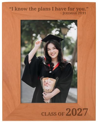 ThisWear Graduation Verse Class of 2027 Plans - Wood Portrait Frame 5x7