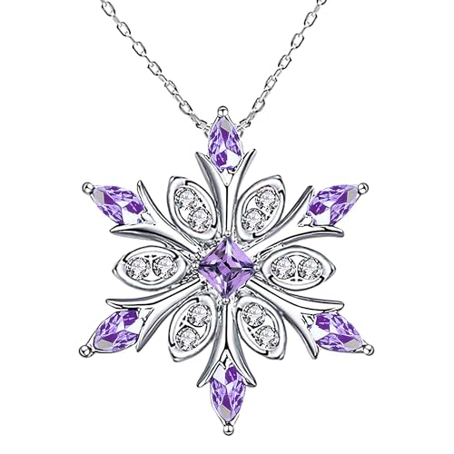 Ruthes Snowflake Necklace Sterling Silver Purple...