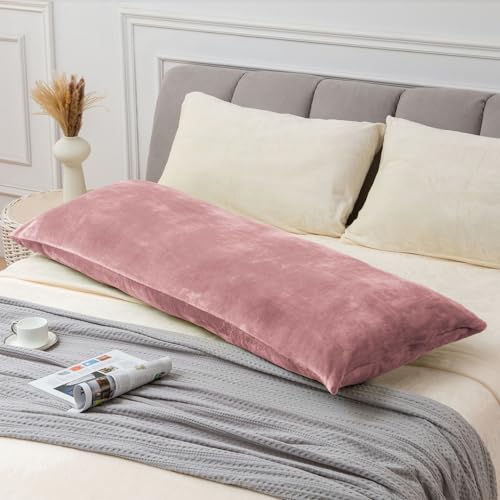 Image of BEDELITE Body Pillow Cover with Zipper, Dusty Pink, 20x54 Inch, 1 Pack