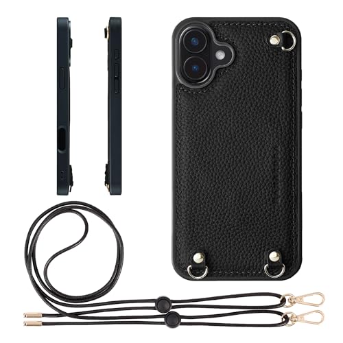 HANATORA for iPhone 16Plus �P�[�X MagSafe �Ή� �{�v �ϏՌ� �o���p�[�^ �X�}�z�P�[�X �X�}�z �V�����_�[�X�g���b�v �t�� �V�������N���U�[ �M�t�g �}�O�Z�[�t�Ή� �u���b�N D3GZ-16Plus-Black
