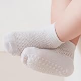 [MOMSMENU] 赤ちゃん 靴下 無地 6足セット 夏用 薄手 滑り止め付き 脱げにくい 12cm 1歳から2歳 の画像2
