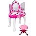LCZ Commode Princesse Charmante avec Tabouret, Miroir, Sèche-Cheveux Et Une Commode Maquillage Coiffeuse Et d'autres Cadeaux d'anniversaire De Princesse,Violet