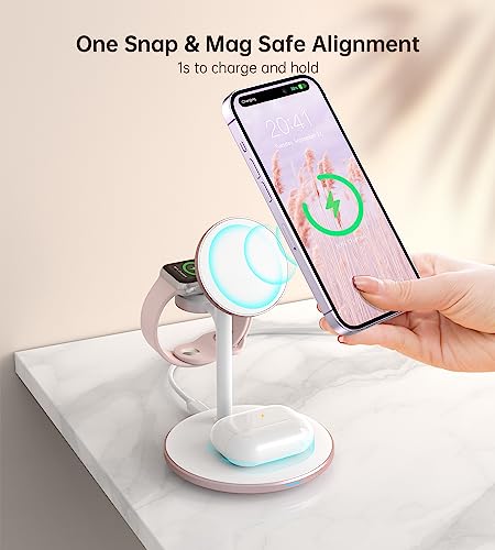 Image of XooFly 3 in 1 Magnetic Wireless Charging Station for Apple Devices,15W