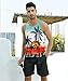 Idgreatim Hawaiian Tank Tops for Mens Coconut Tree Sunset Beach Pullover Tees Fashion Quick Dry Sleeveless Muscle Tops L