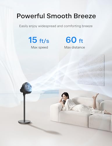 Image of PELONIS 7-Inch Pedestal Air Circulator, Oscillation Fan, 3 Speeds, Adjustable Height (Tabletop /Standing Fan), 75+90 Oscillation, 5-Blade Quiet Pedestal Fan for Bedroom, Office, Home