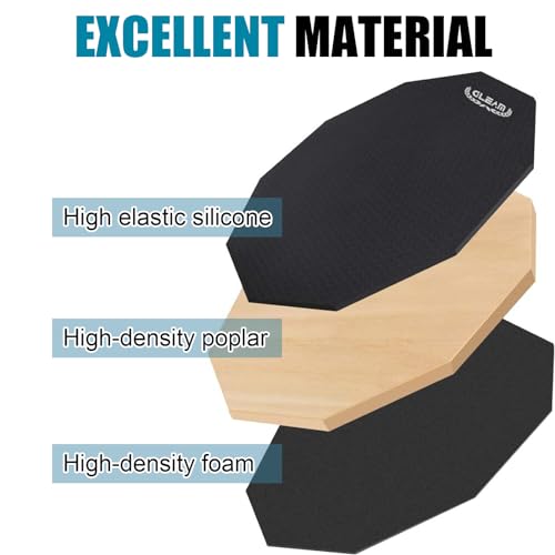 Image of GLEAM Drum Practice Pad with Iron Drum Stand Set, 12-Inch Silent Practice Pad Kit with Drum Sticks, Drumstick Holder, Suitable for Beginners, Black
