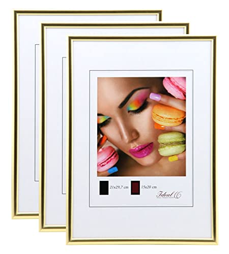WANDStyle Goldene Bilderrahmen Set – 2 Stück, 15x20 Cm, Massivholz, Made In Germany, Für Collagen & Fotowände
