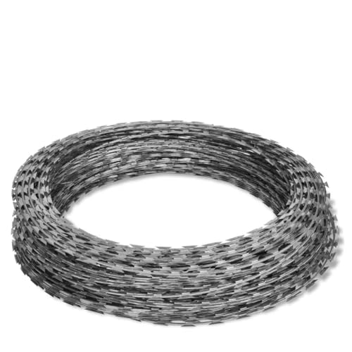 CHARMMA Razor Wires Helical Wire Rolls 2 pcs Galvanized Steel 196.9',Chain, Wire & Rope-3057513