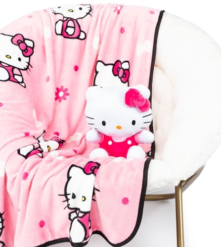 Hello Kitty Mini Pillow and Plush Blanket Set for Kids