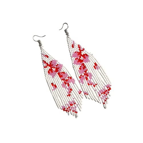 Buybeaded Handmade beaded native american style glass seed bead earrings Pendientes de cuentas...