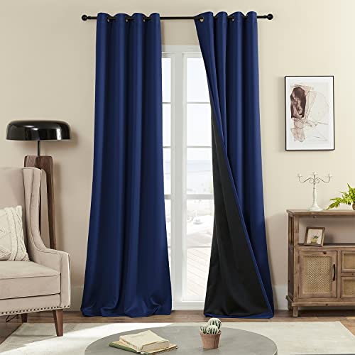 Rutterllow 100% Blackout Curtains for Bedroom and Living Room 2 Panels