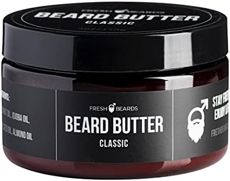 Fresh Beards Classic Beard Butter - Unscented Soothing Beard Butter for Sensitive Skin - Natural Mens Beard and Mustache Conditioner - Soothing Anti-Itch Moisturizer and Softener for Beard Growth
