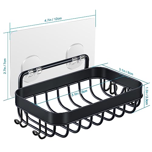 Soap Dish Holder For Shower Wall: 304 Stainless Steel Bar Soap Holder With Hooks For Bathroom, Rectangle Bar Soapdish With Perforation - Replacement For Suction1 #TOP5
