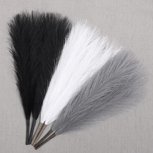 UREYMX Faux Pampas Grass Decor 17.7 Inch 6pcs, Artificial Pampas Grass...